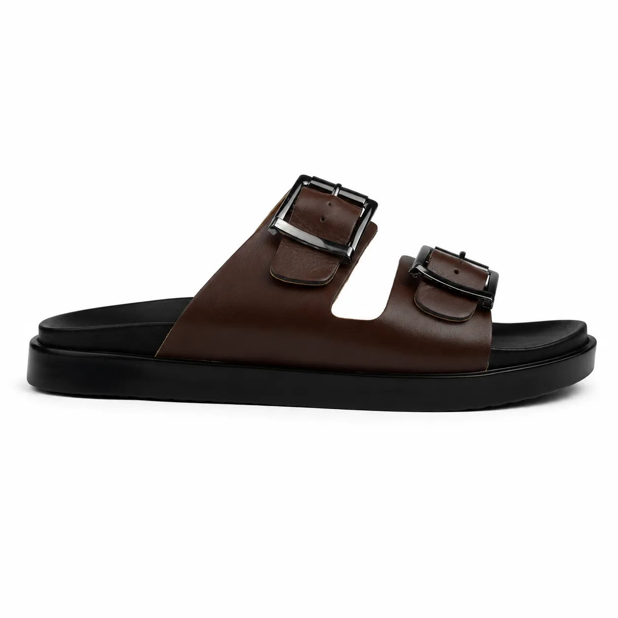 Sandale pour homme h02-1 marron cuir  miniature
